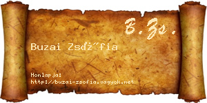 Buzai Zsófia névjegykártya